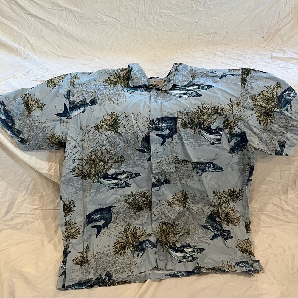 Columbia River Lodge Fish Button Front Shirt